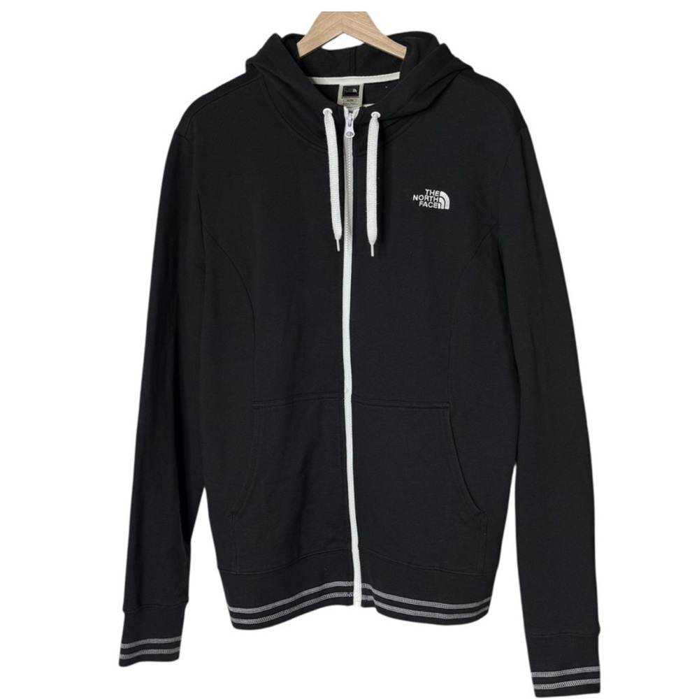 The North Face Women’s Black with White Zip-Up Hoodie